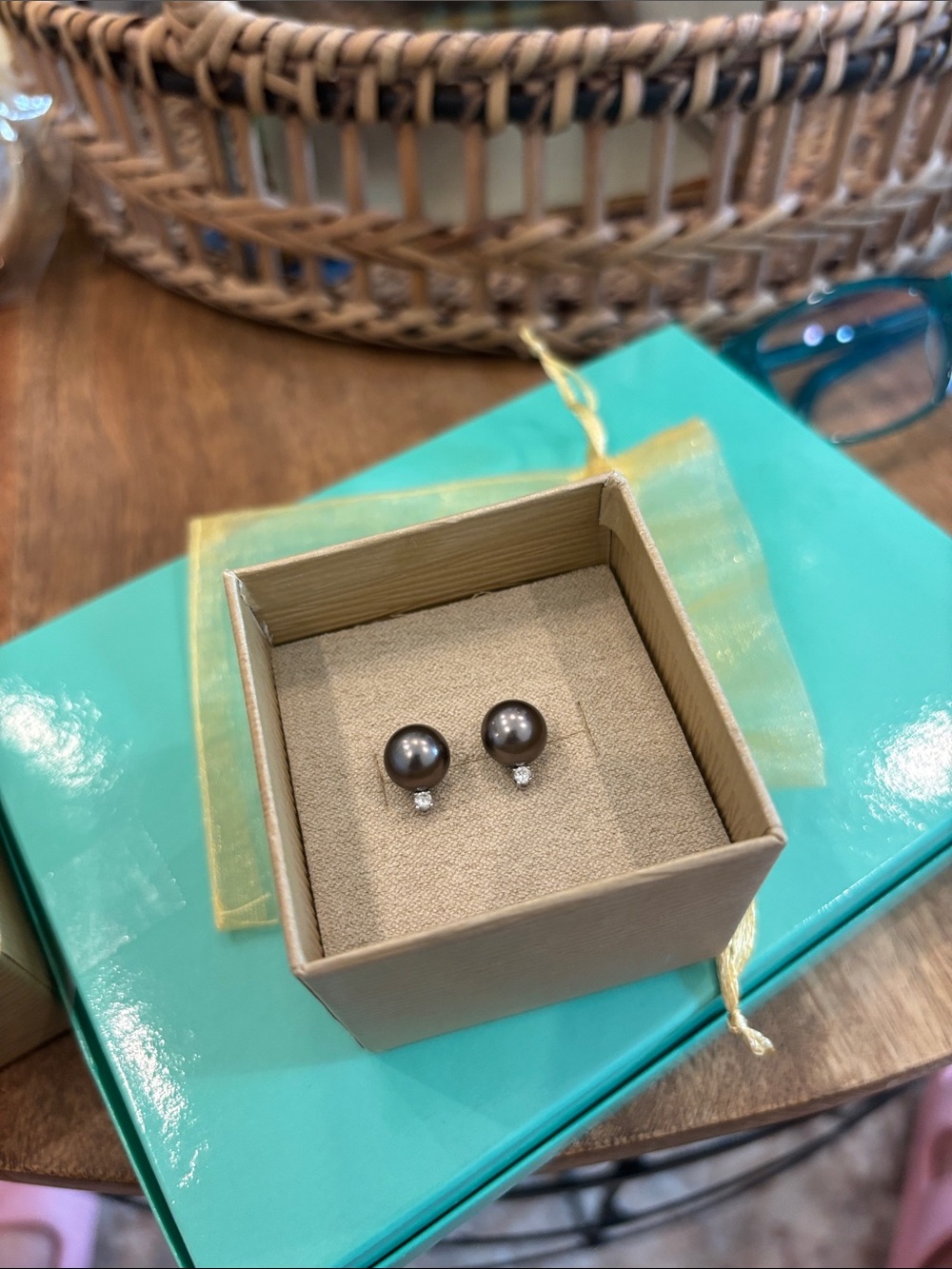 8 mm (I think) sterling pearl studs